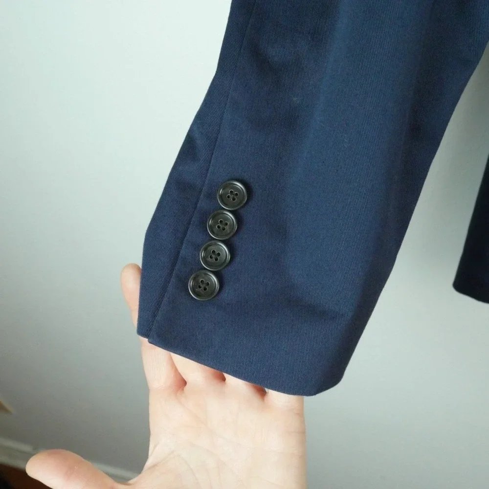 J.Crew Ludlow Blazer 40R Navy Blue Duca Visconti Italian Cotton Twill Jacket